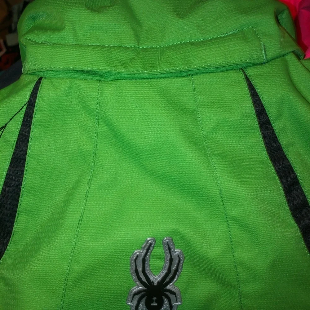 𝅺Spyder youth kids green ski coat jacket winter 16
